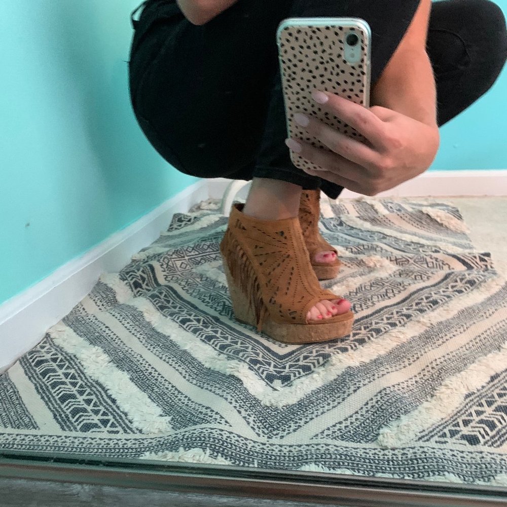 Tan Boho Wedges